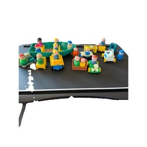 VTG Little People Mixed Lot Of 27 Wood Plastic Boat Cars Teacher Mailman Mailbox